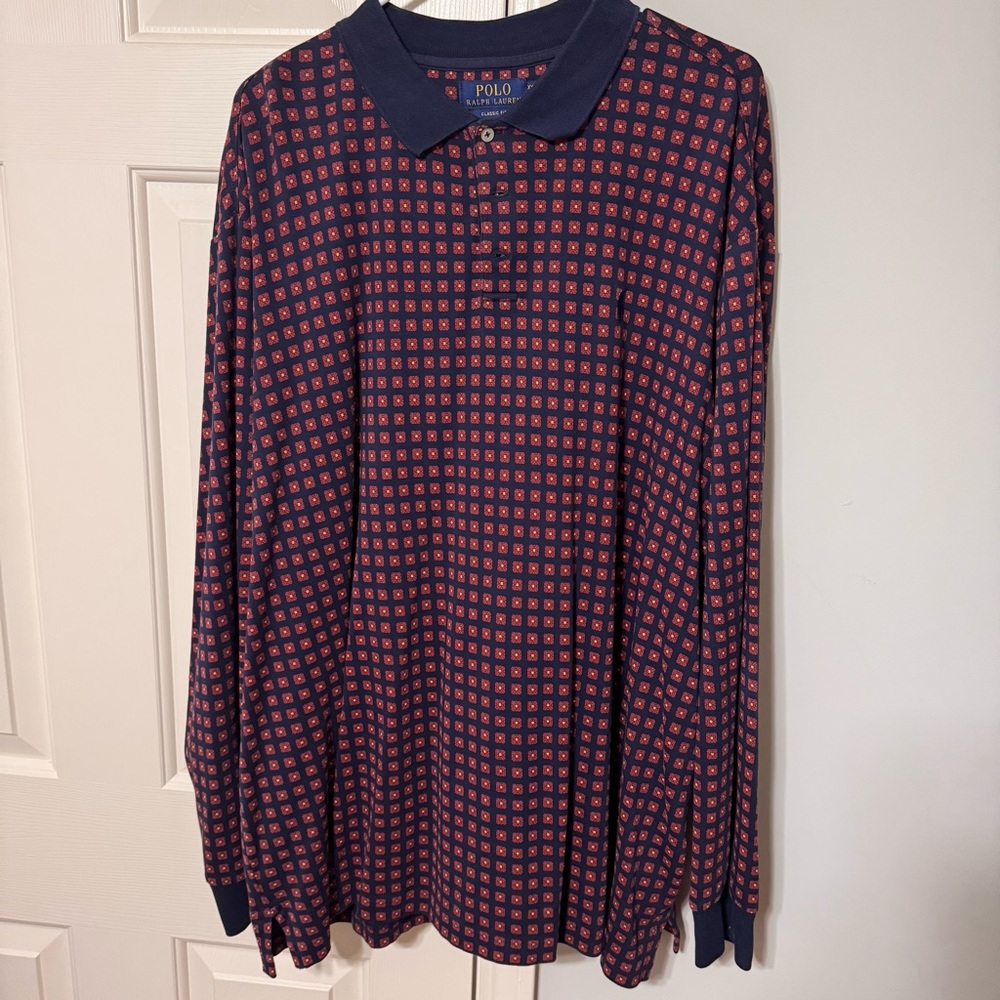 Ralph Lauren Men's Polo Shirt in Navy and Red